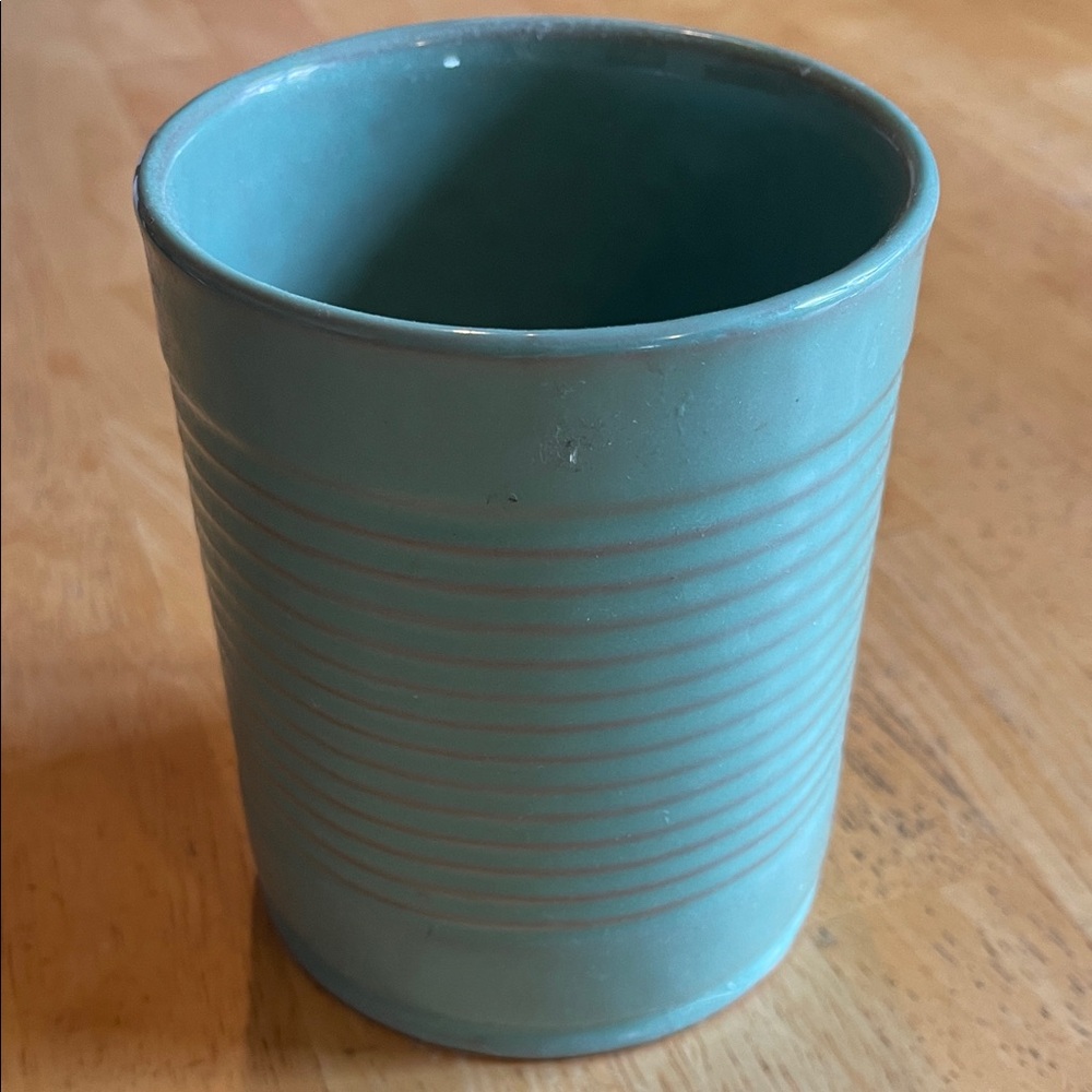 Turquoise Ceramic Utensil Holder Made in Portugal
